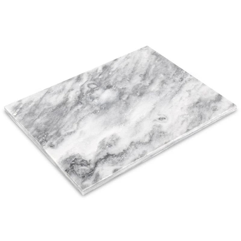 Napperon rectangulaire en marbre blanc gris