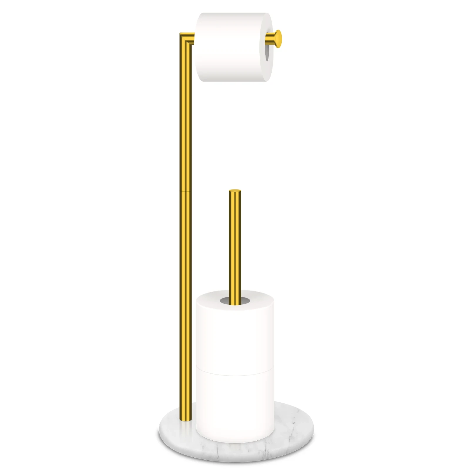 Support de papier toilette &agrave; base en marbre avec conception &eacute;tanche pour rangement de salle de bain