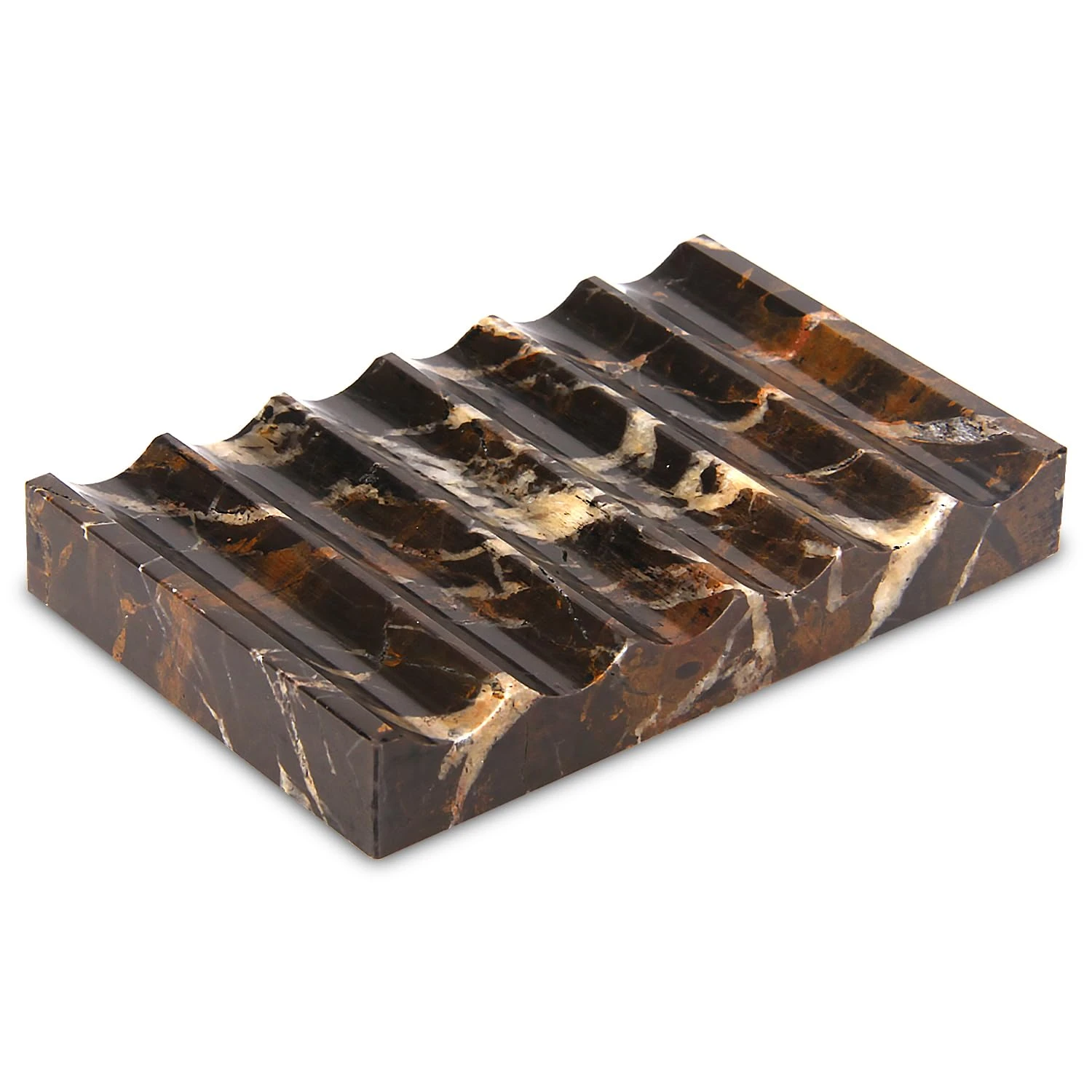 Porte-savon en marbre portoro ondul&eacute;