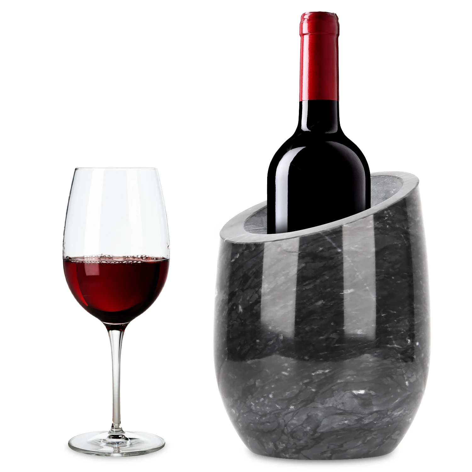Refroidisseur &agrave; vin en marbre gris fonc&eacute;