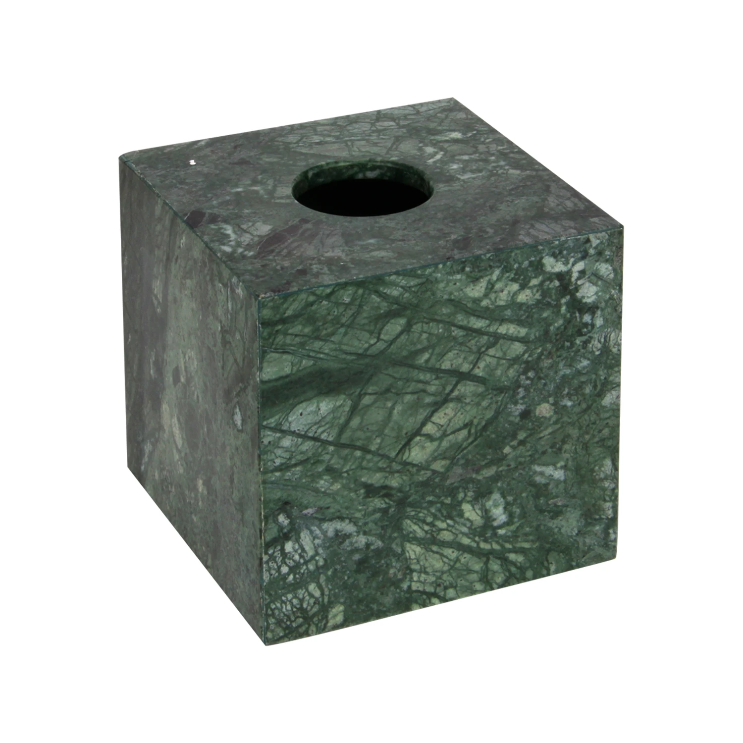 Bo&icirc;te &agrave; mouchoirs carr&eacute;e en marbre vert