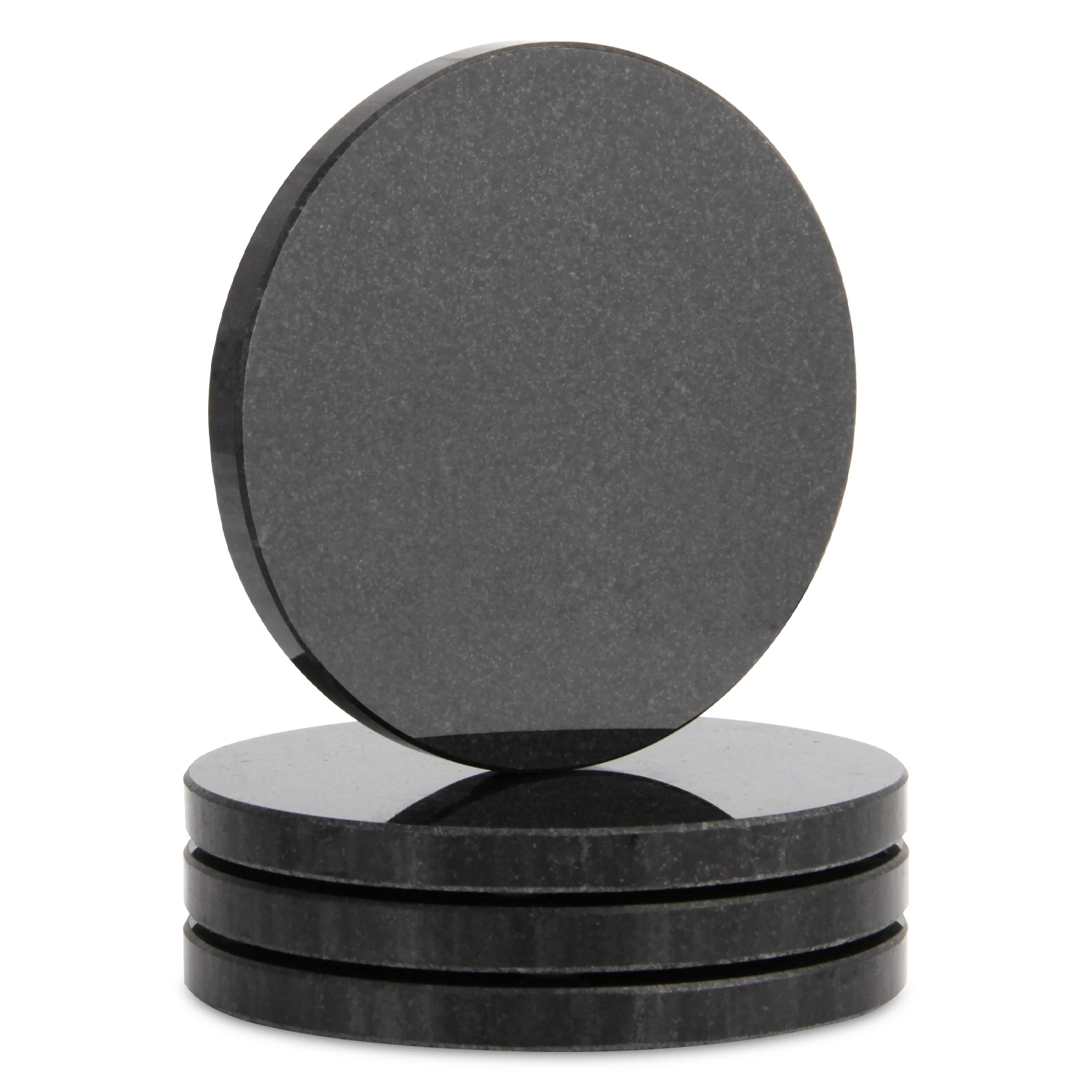Lot de 4&nbsp;sous-verres ronds noirs