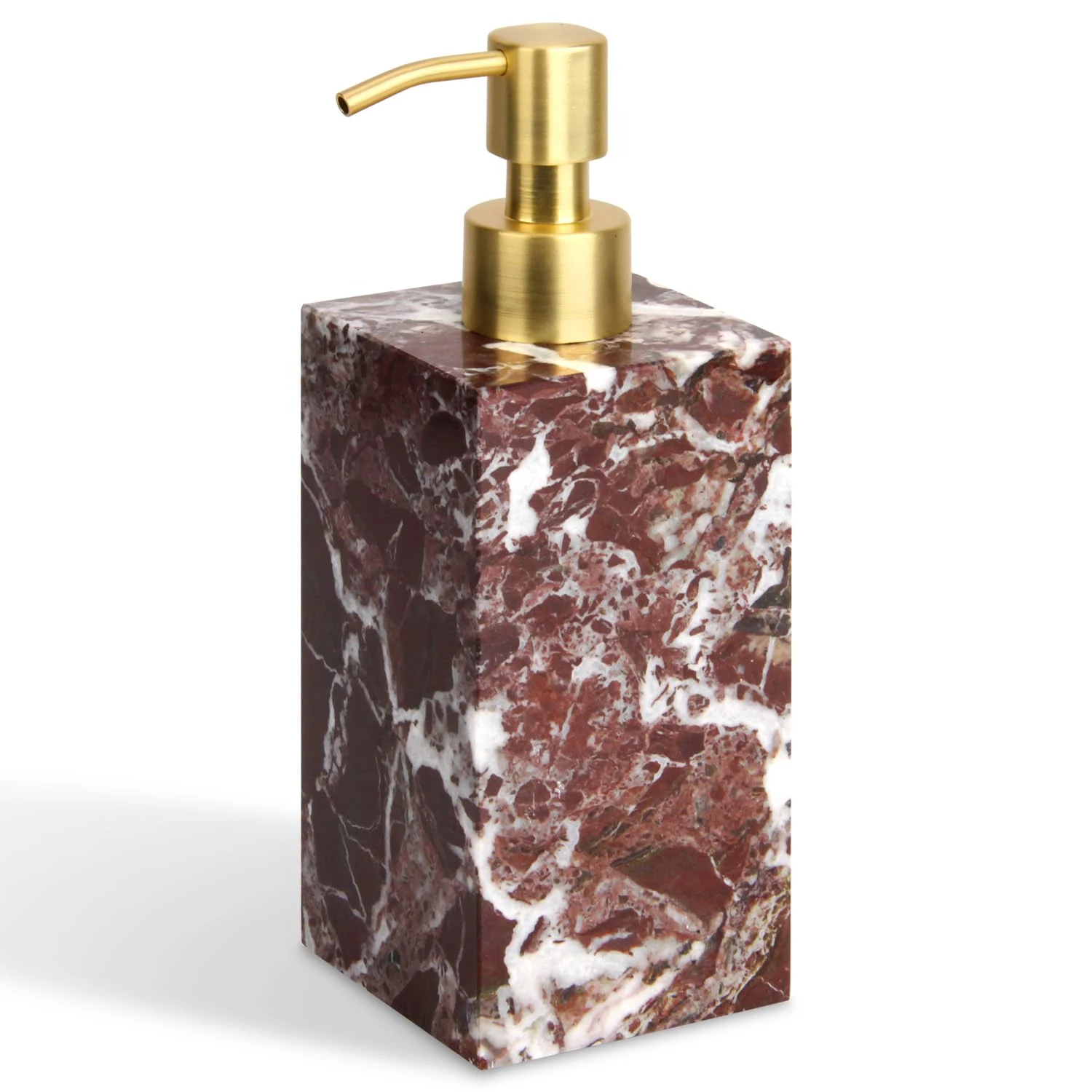 Distributeur de savon en marbre Rosa Levanto Square