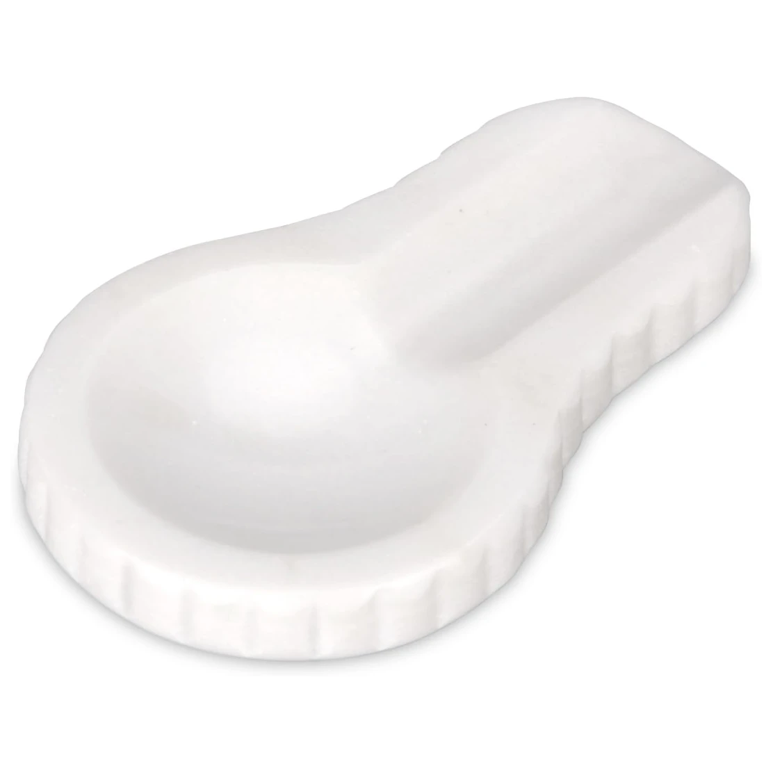 Repose-cuill&egrave;re en marbre blanc avec bord ondul&eacute;