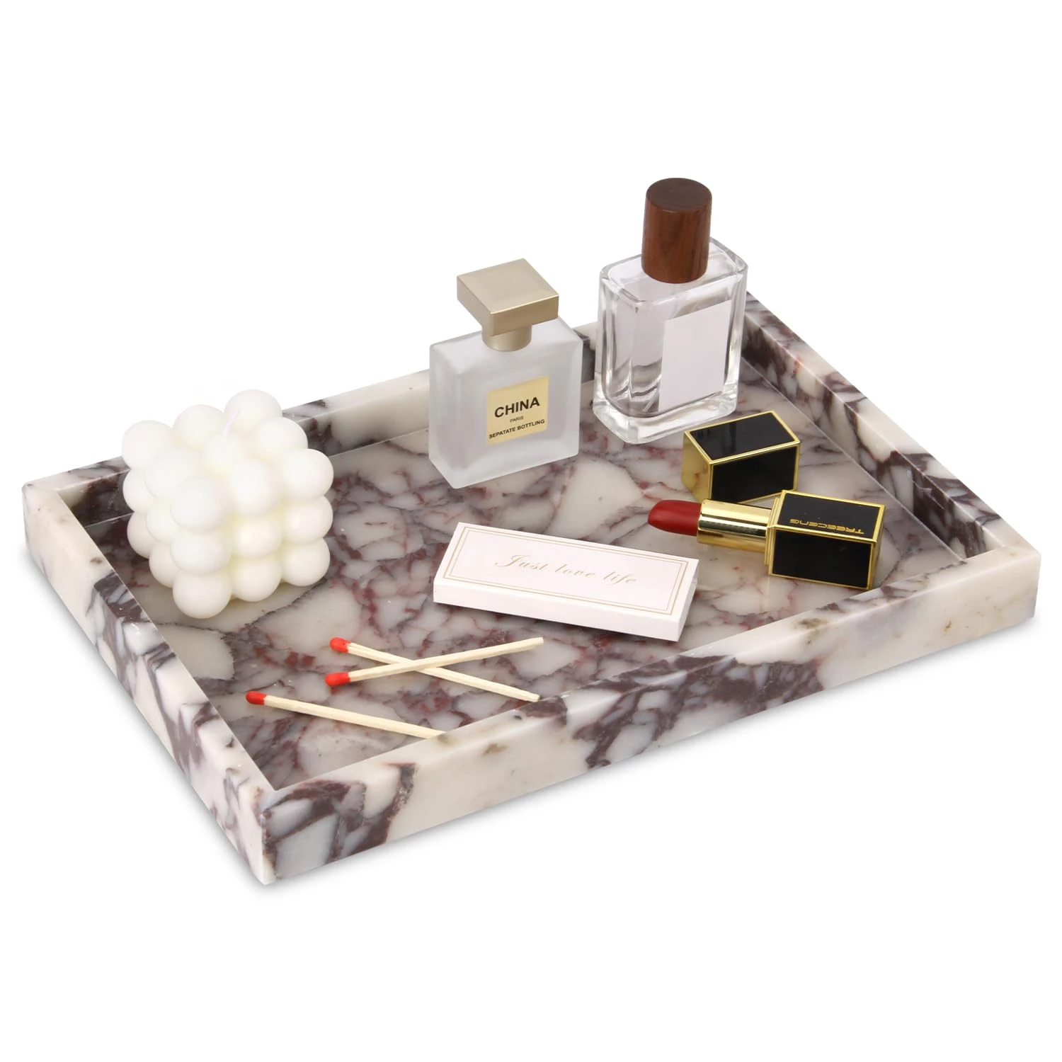 Plateau de luxe en marbre Bulgari Purple