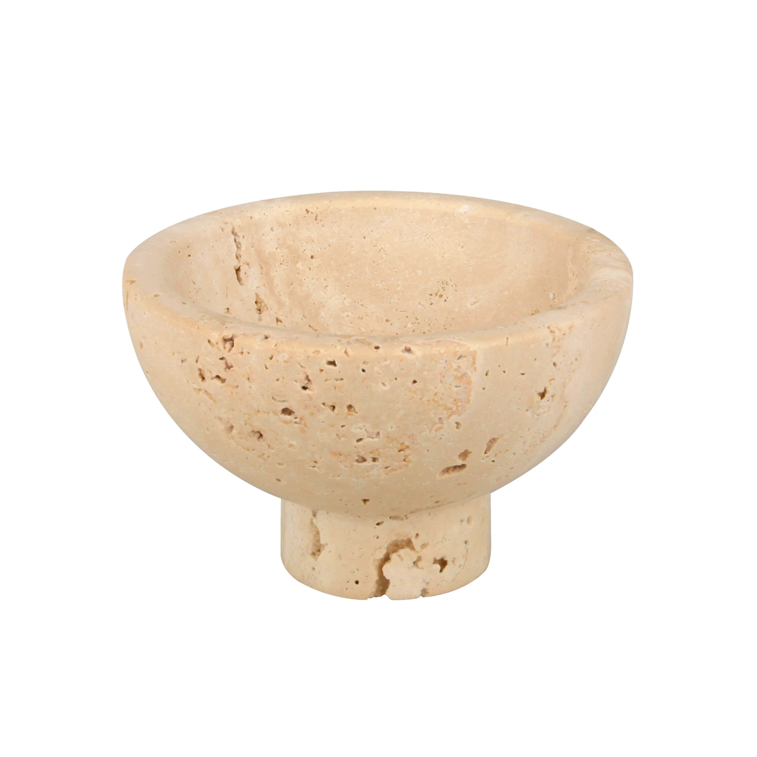 Bol de d&eacute;coration en marbre travertin beige