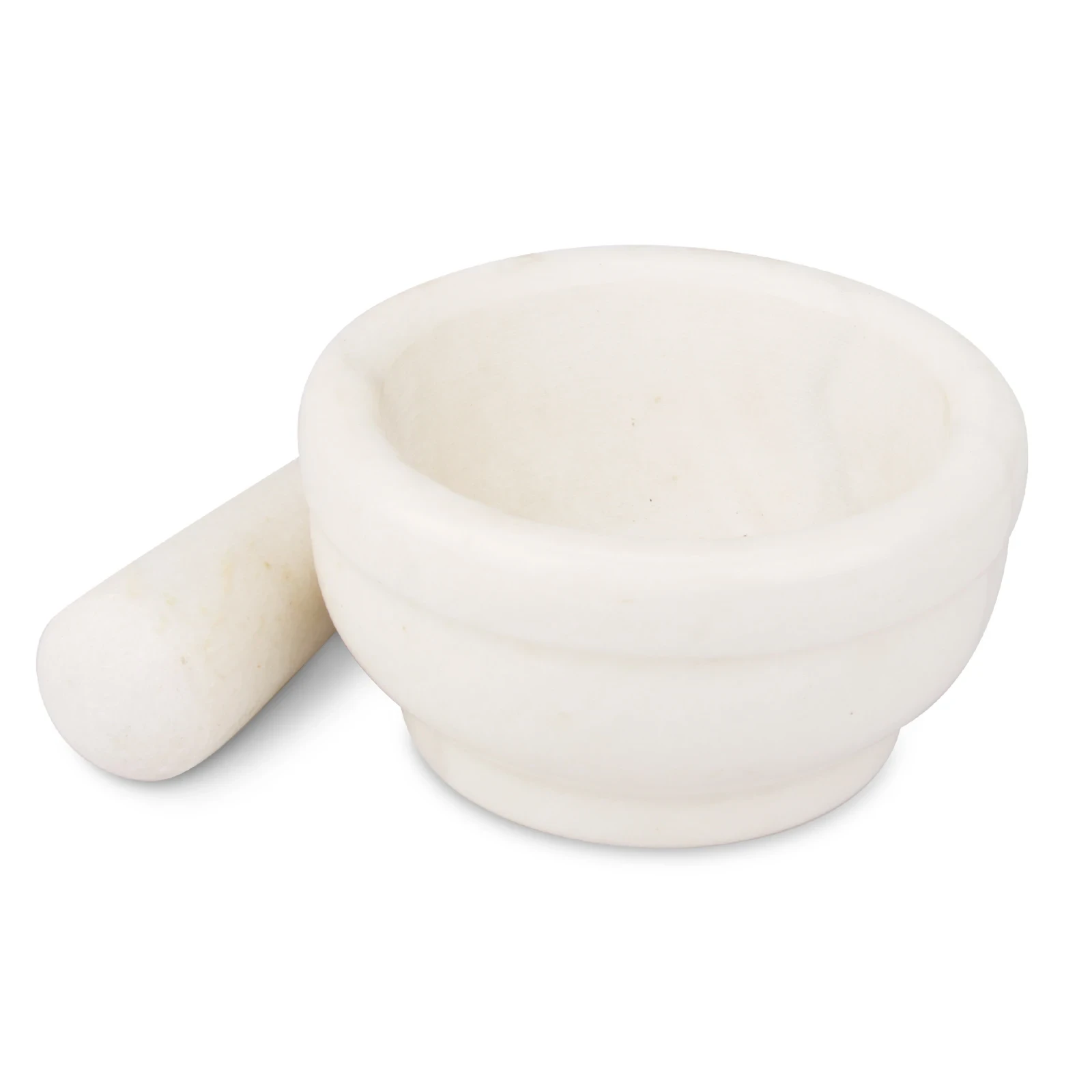 Mortier et pilon en marbre blanc D15x8cm H