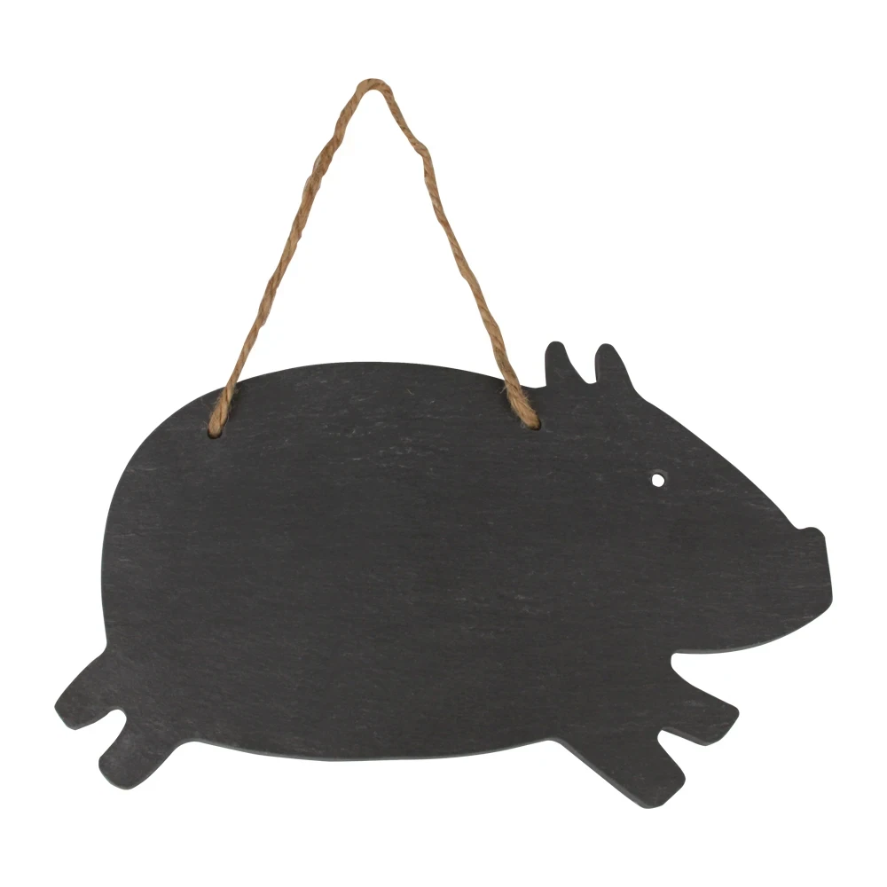 Planche suspendue en ardoise en forme de cochon