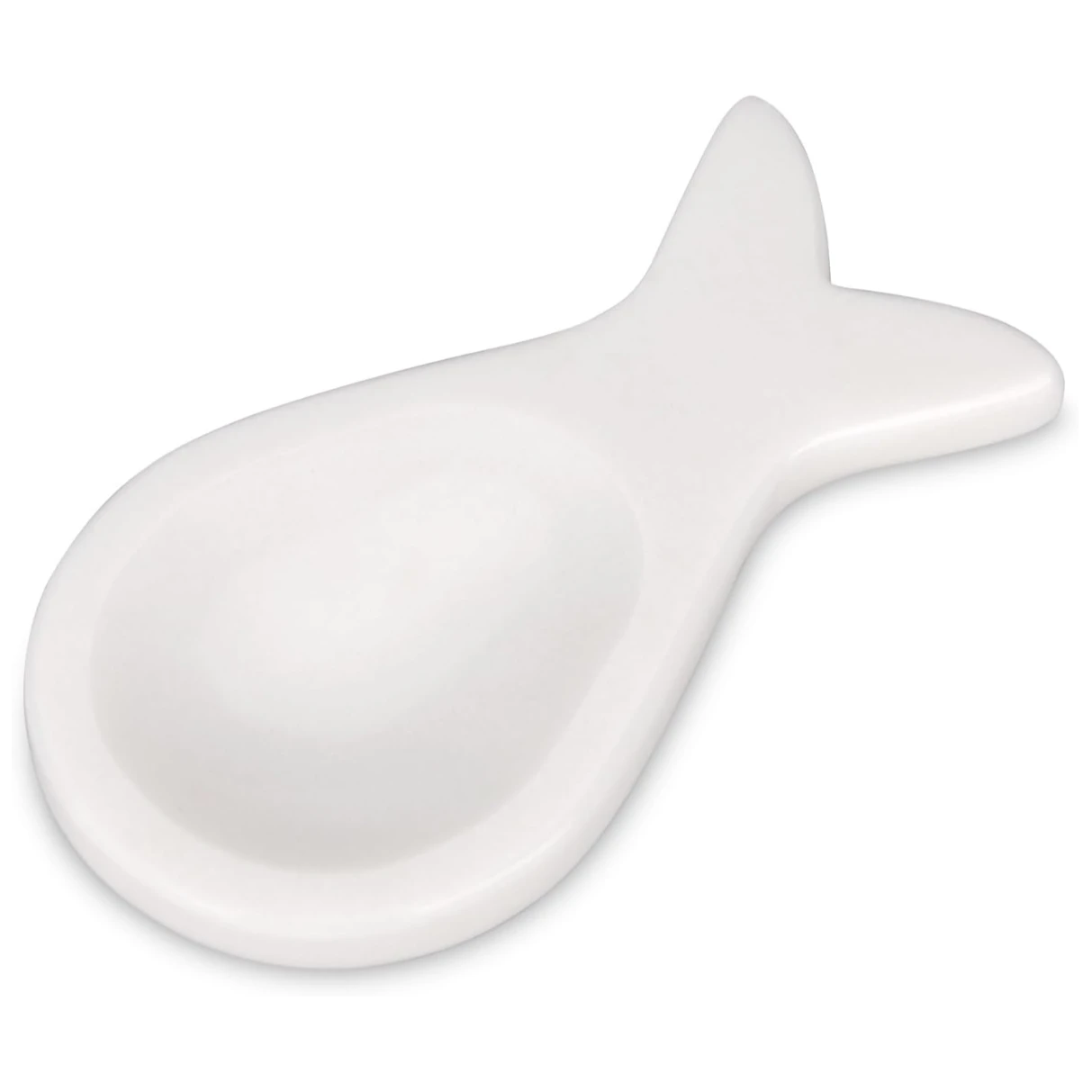 Repose-cuill&egrave;re en marbre en forme de poisson blanc