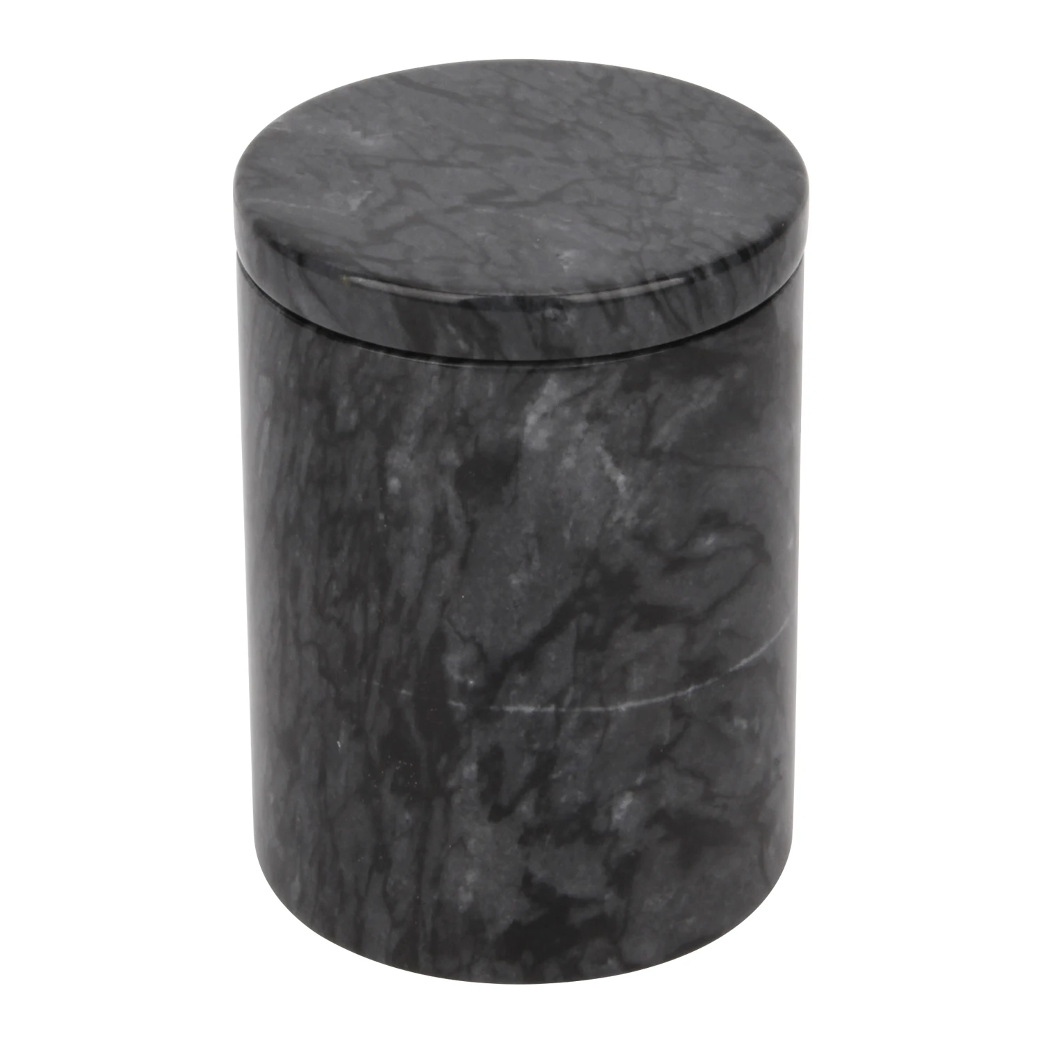 Pot de bougie en marbre gris fonc&eacute;