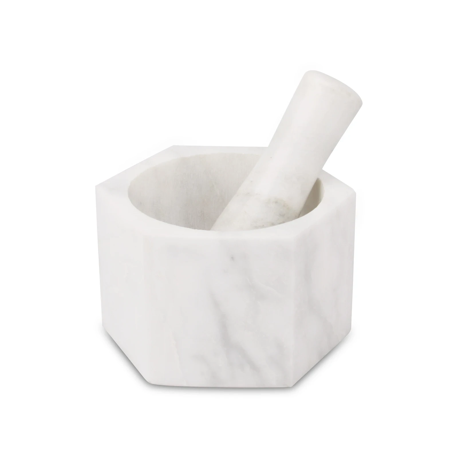 Pilon et mortier en marbre blanc de conception antique, forme et taille personnalis&eacute;es, par Home&nbsp;Ar