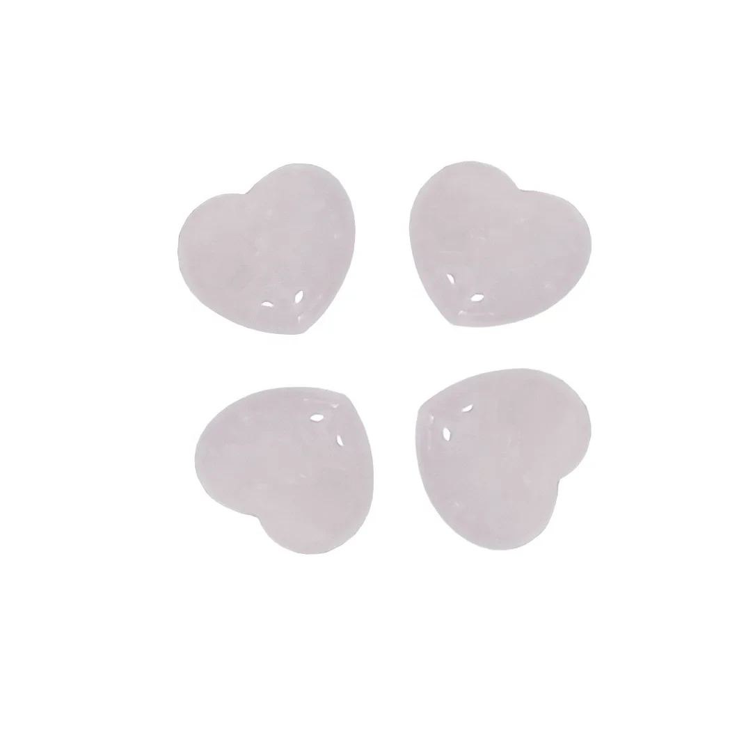 Bricolage nouveau cristal de quartz rose naturel en forme de coeur naturel pierre en forme de coeur
