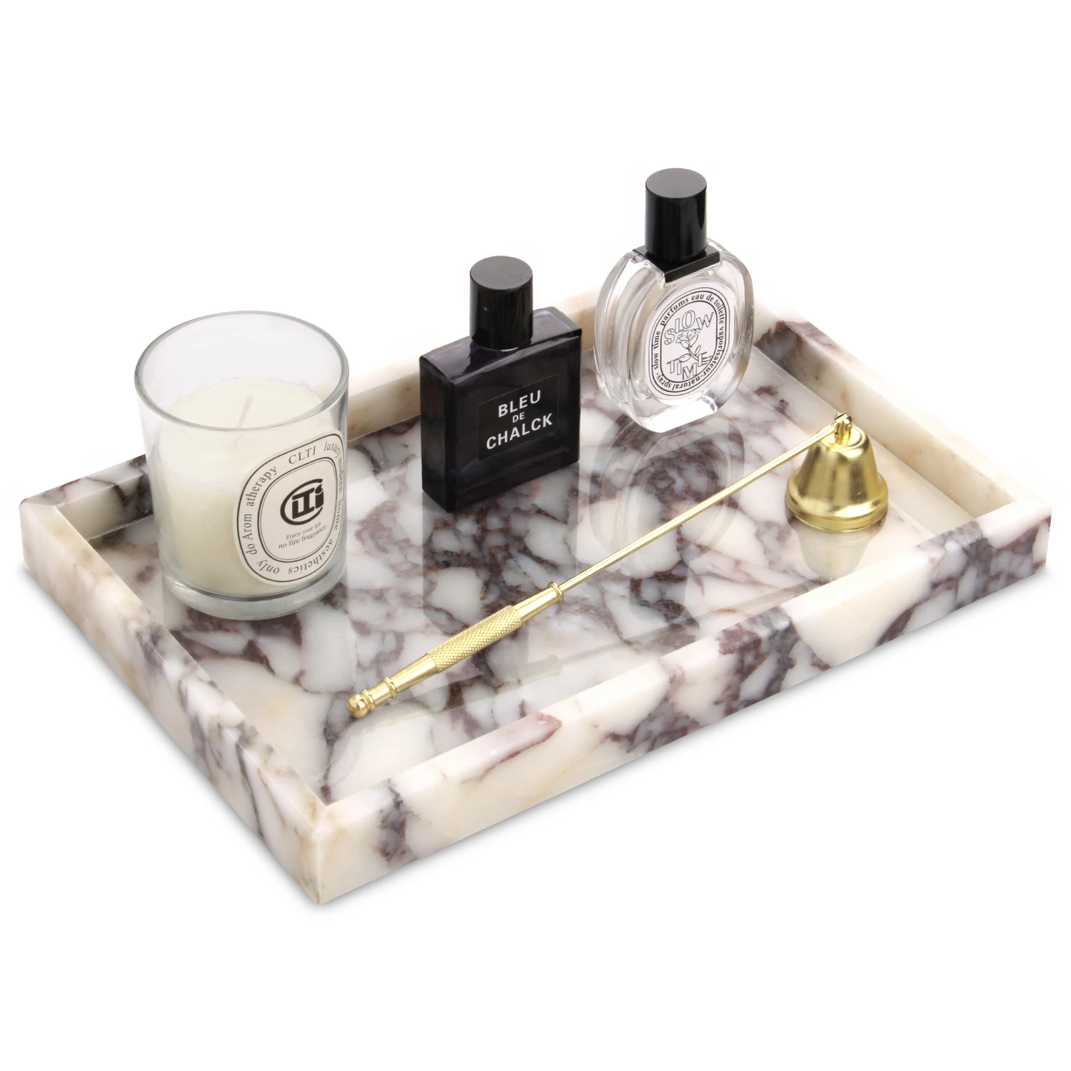 Plateau en marbre de luxe Bulgari violet